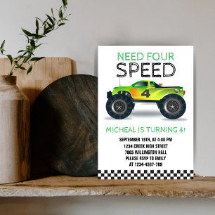 Vier snelheid monstertruck vierde nodig kaart