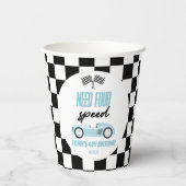 Vier snelheids-blauwe-rantsoenauto's van vierde ve papieren bekers (Achterkant)