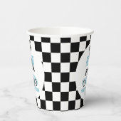 Vier snelheids-blauwe-rantsoenauto's van vierde ve papieren bekers (Links)