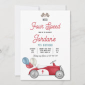 Vier snelheids-rode-raderauto's van vierde verjaar kaart (Voorkant)