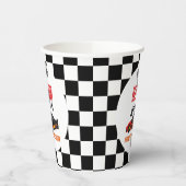 Vier snelheids-rode-raderauto's van vierde verjaar papieren bekers (Links)