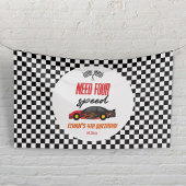 Vier snelheids-rode-raderauto's van vierde verjaar spandoek