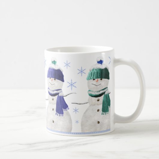 Vier Snowmen Kerstmis Mok (Rechts)