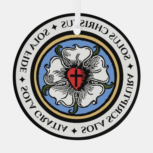 Vier Solas - Lutheran Glas Ornament (Achterkant)