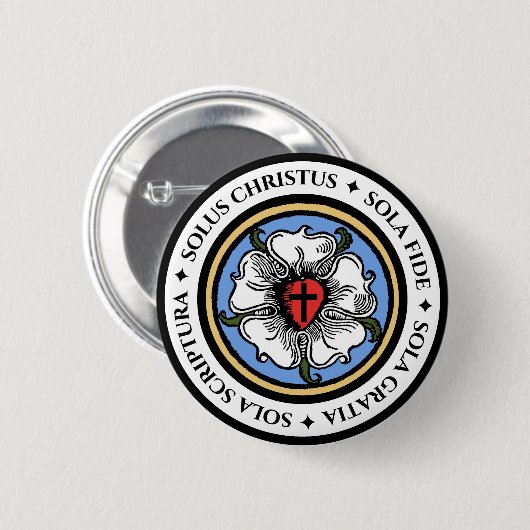 Vier Solas - Lutheran Ronde Button 5,7 Cm (Voorkant /achterkant)