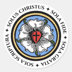 Vier Solas - Lutheran Ronde Sticker