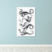 Vier soorten draak canvas afdruk (Insitu (Houten vloer))