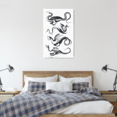 Vier soorten draak canvas afdruk (Insitu (Slaapkamer))