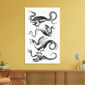 Vier soorten draak canvas afdruk (Insitu (Woonkamer))