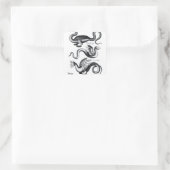 Vier soorten draak vierkante sticker (Tas)