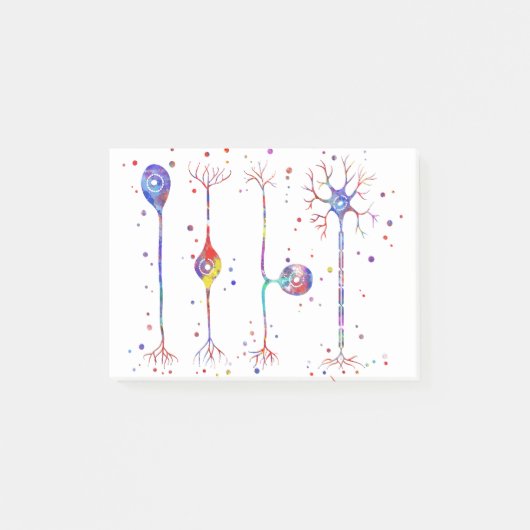 Vier soorten neuronen post-it® notes (Voorkant)