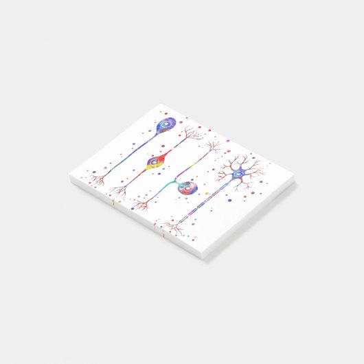 Vier soorten neuronen post-it® notes (Schuin)