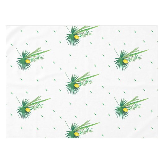 Vier soorten van de Joodse Holiday Sukkot Party Tafelkleed (Voorkant (Horizontaal))