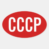 VIER Sovjet-Unie "CCCP" Ovale Sticker (Voorkant)