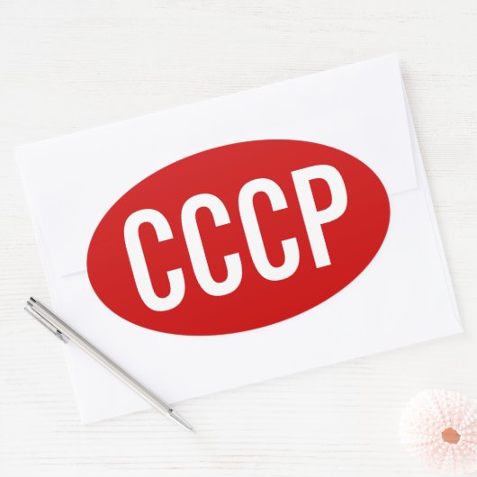 VIER Sovjet-Unie "CCCP" Ovale Sticker (Envelop)