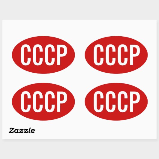 VIER Sovjet-Unie "CCCP" Ovale Sticker (Vel)