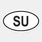 VIER Sovjet-Unie "SU" Ovale Sticker (Voorkant)