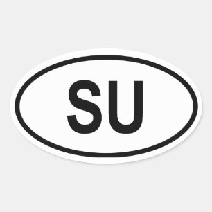 VIER Sovjet-Unie "SU" Ovale Sticker