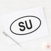 VIER Sovjet-Unie "SU" Ovale Sticker (Envelop)