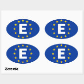 VIER Spanje "E" Vlag van de Europese Unie Ovale Sticker (Vel)
