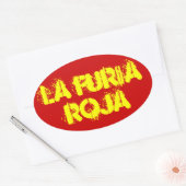 VIER Spanje "La Furia Roja" Ovale Sticker (Envelop)