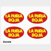 VIER Spanje "La Furia Roja" Ovale Sticker (Vel)