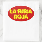 VIER Spanje "La Furia Roja" Ovale Sticker (Tas)