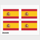 VIER Spanje Nationale vlag Rechthoekige Sticker (Vel)