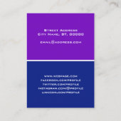 Vier spatie pagina's splitsen violet blauw visitekaartje (Achterkant)
