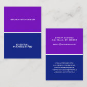 Vier spatie pagina's splitsen violet blauw visitekaartje (Voorkant / Achterkant)
