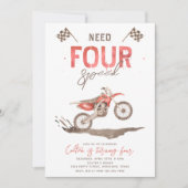 VIER Speed Birthday-uitnodiging nodig | 4e Kaart (Voorkant)