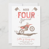 VIER Speed Birthday-uitnodiging nodig | 4e Kaart (Voorkant)