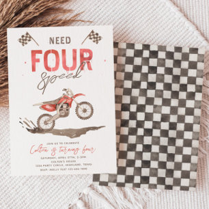 VIER Speed Birthday-uitnodiging nodig   4e Kaart