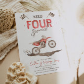 VIER Speed Birthday-uitnodiging nodig | 4e Kaart