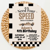 Vier Speed Boy 4e Verjaardagsfeestje nodig Kaart