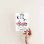 Vier Speed Red Race-auto nodig voor vierde verjaar Kaart