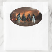 Vier sperma van de Apocalyps Ovale Sticker (Tas)