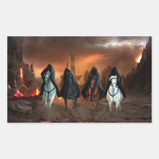 Vier sperma van de Apocalyps Rechthoekige Sticker (Voorkant)
