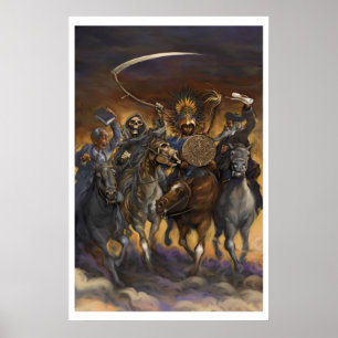 Vier sperma van paarden in 2012 poster