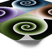 Vier spirale kleurenkunst poster (Hoek)