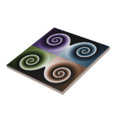 Vier spirale kleurenkunst tegeltje (Zijkant)