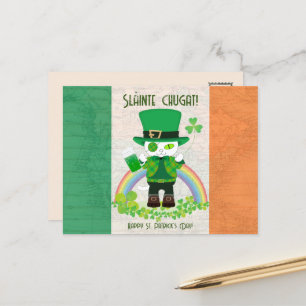 Vier St. Patrick's Day met een Lucky Cat Feestdagenkaart