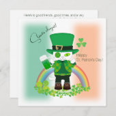 Vier St. Patrick's Day met een Lucky Cat Kaart (Voorkant / Achterkant)