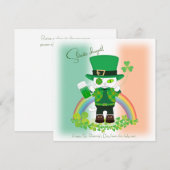 Vier St. Patrick's Day met een Lucky cat Kaart (Voorkant / Achterkant)