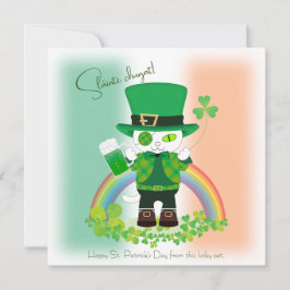 Vier St. Patrick's Day met een Lucky cat Kaart