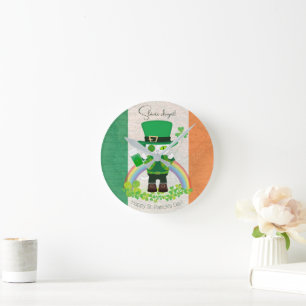 Vier St. Patrick's Day met een Lucky Cat Ronde Klok
