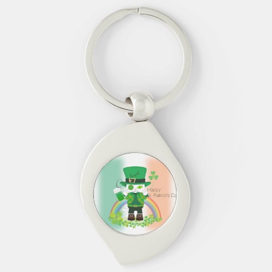 Vier St. Patrick's Day met een Lucky Cat Sleutelhanger (Voorkant)