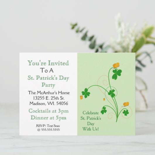 Vier St. Patrick's Day met ons!" Feest Kaart (Staand voorkant)