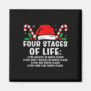 Vier stadia van het leven Santa Funny Christmas X- Magneet