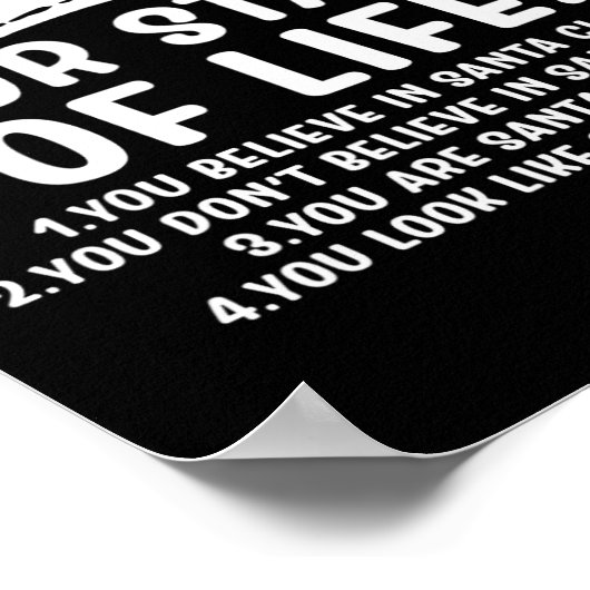 Vier stadia van het leven Santa Funny Christmas X- Poster (Hoek)